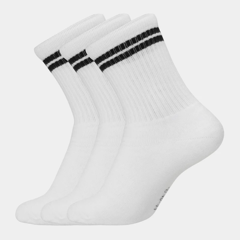 3er Pack Tennissocken aus weißem Bambus
