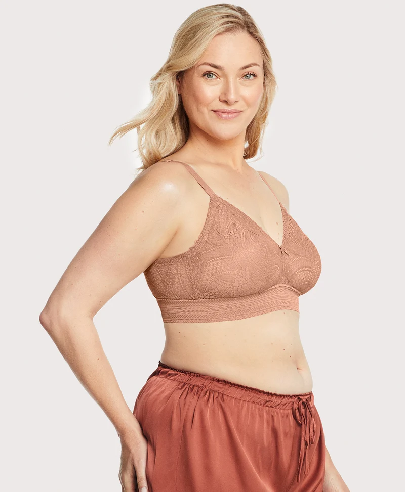 Bramour Gramercy Luxe Lace Bralette Cappuccino