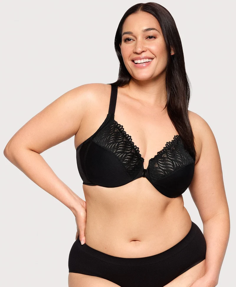 Front-Closure T-Back WonderWire Bra Black