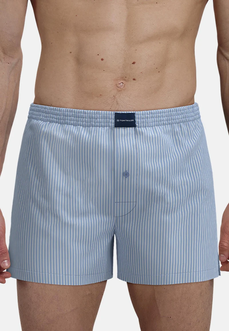 TOM TAILOR Web-Shorts 2er Pack blau-hell-Streifen