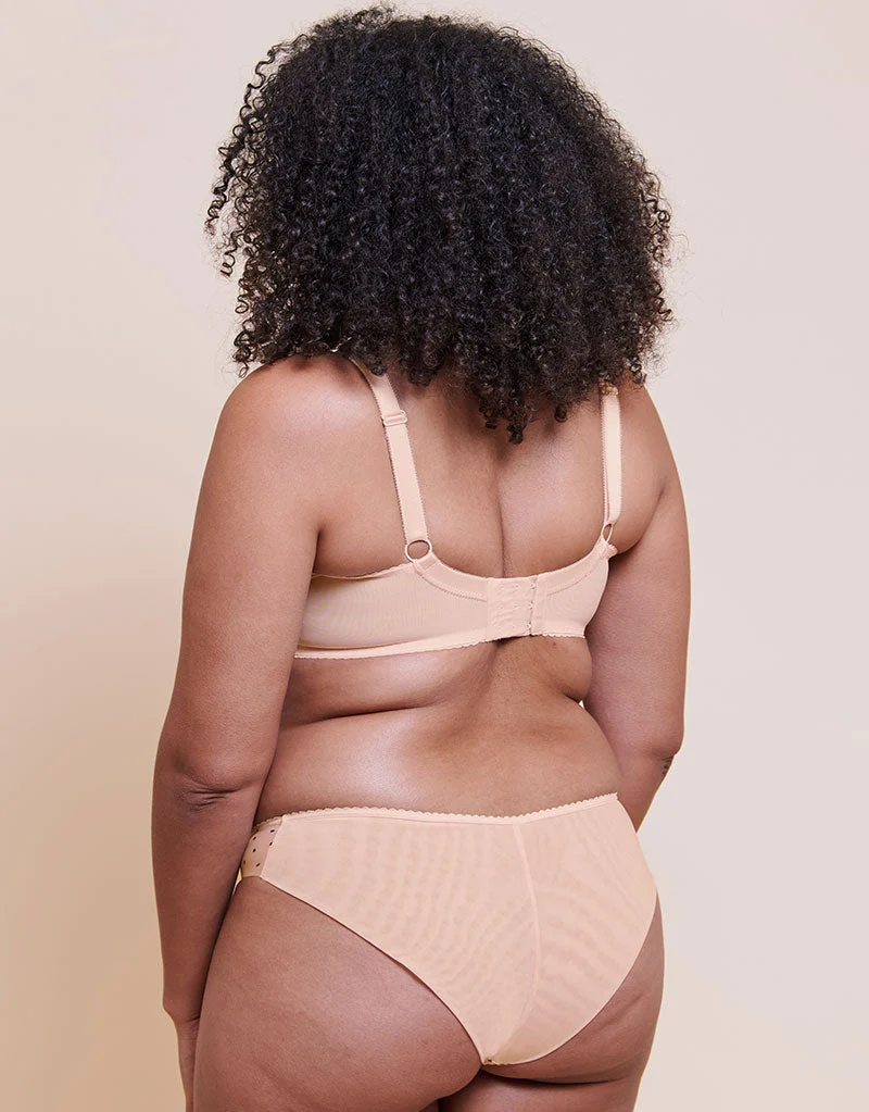 Curvy Kate Spellbound Brazilian Brief Cream Polka Dot Print