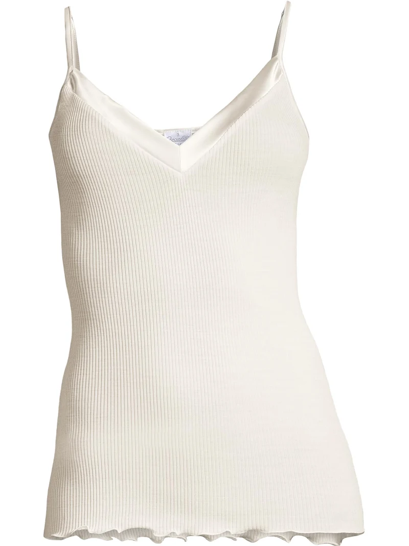 Spaghetti-Top mit Satineinfassung, WOOL AND SILK