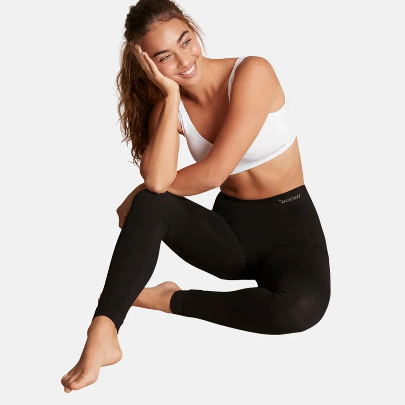 Schwarze Bambus-Leggings