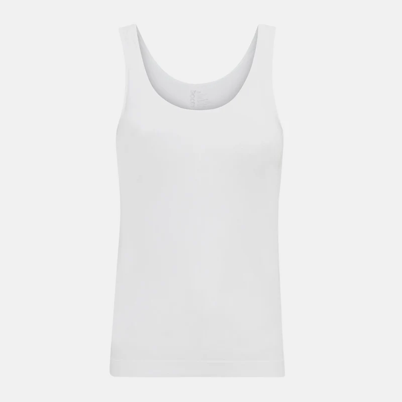 Weißes Bambus-Tanktop mit breiten Trägern