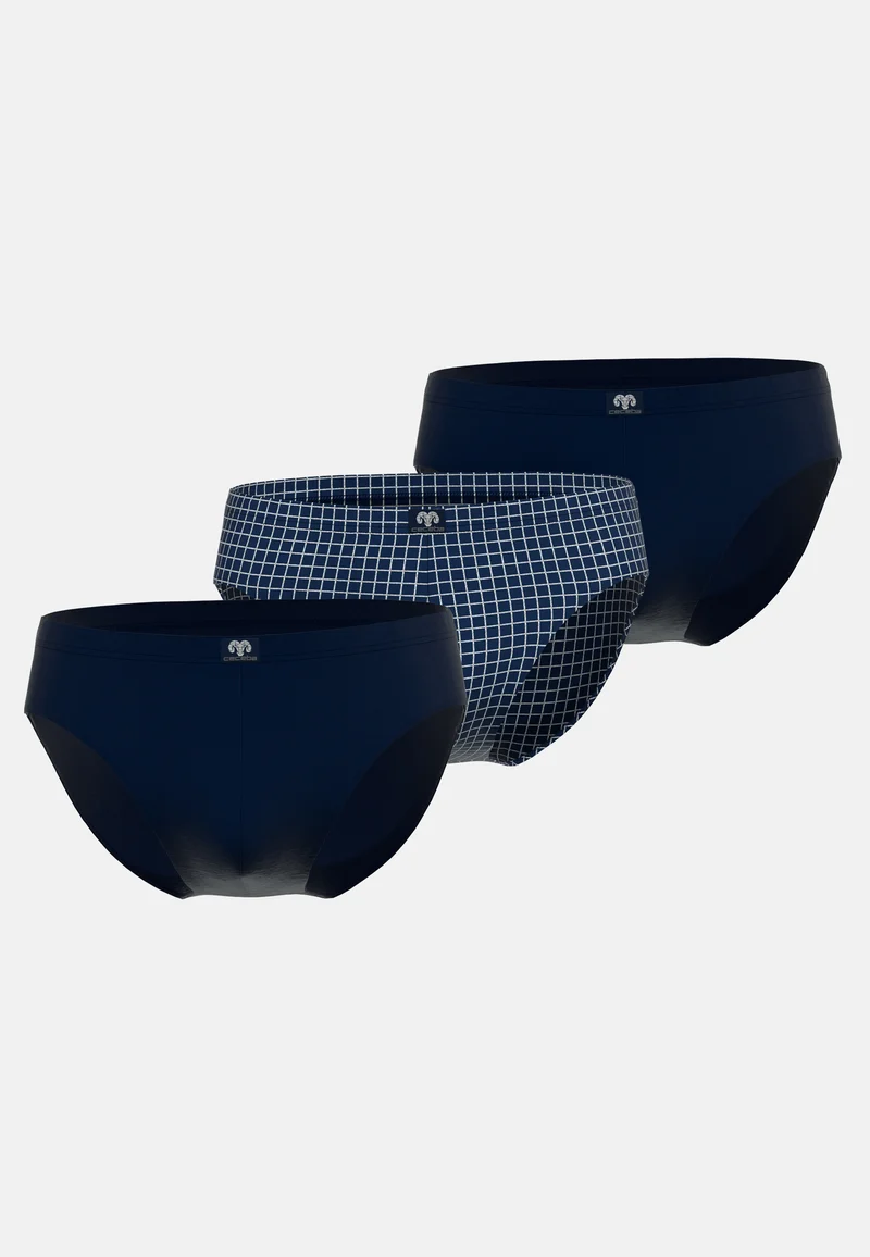 CECEBA Sport Slip 3er Pack blau-dunkel-Allover