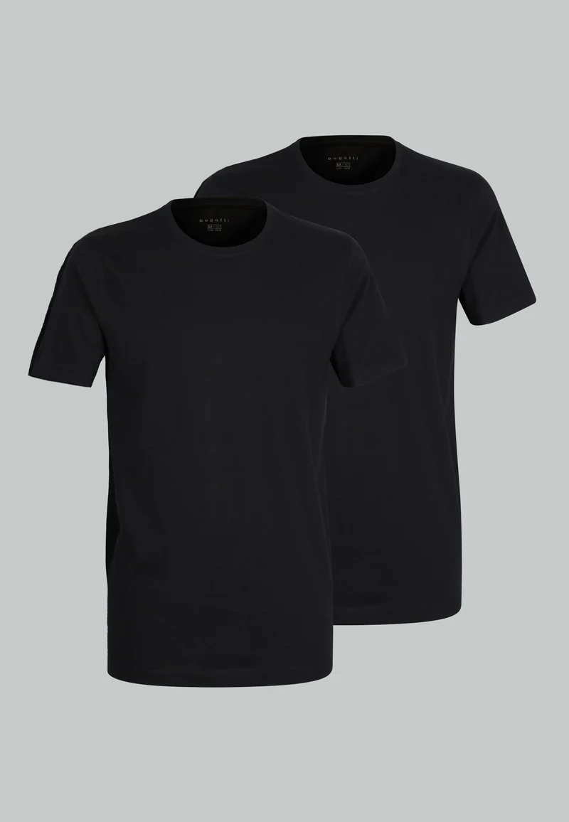 BUGATTI Shirt, slim fit schwarz-dunkel-uni