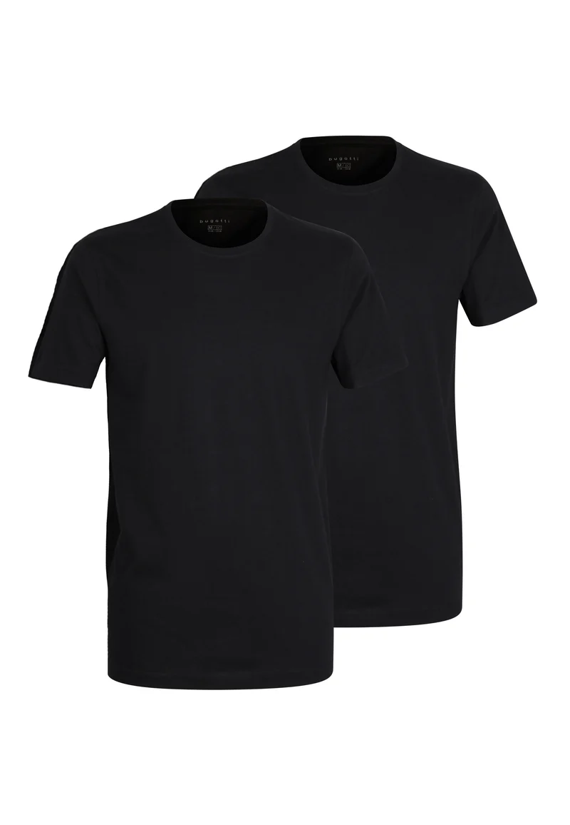 BUGATTI Shirt, slim fit schwarz-dunkel-uni