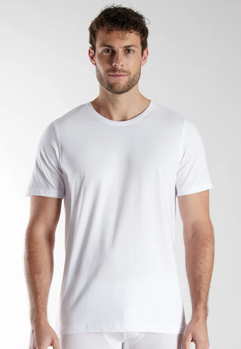 BUGATTI Shirt, slim fit weiß-hell-uni