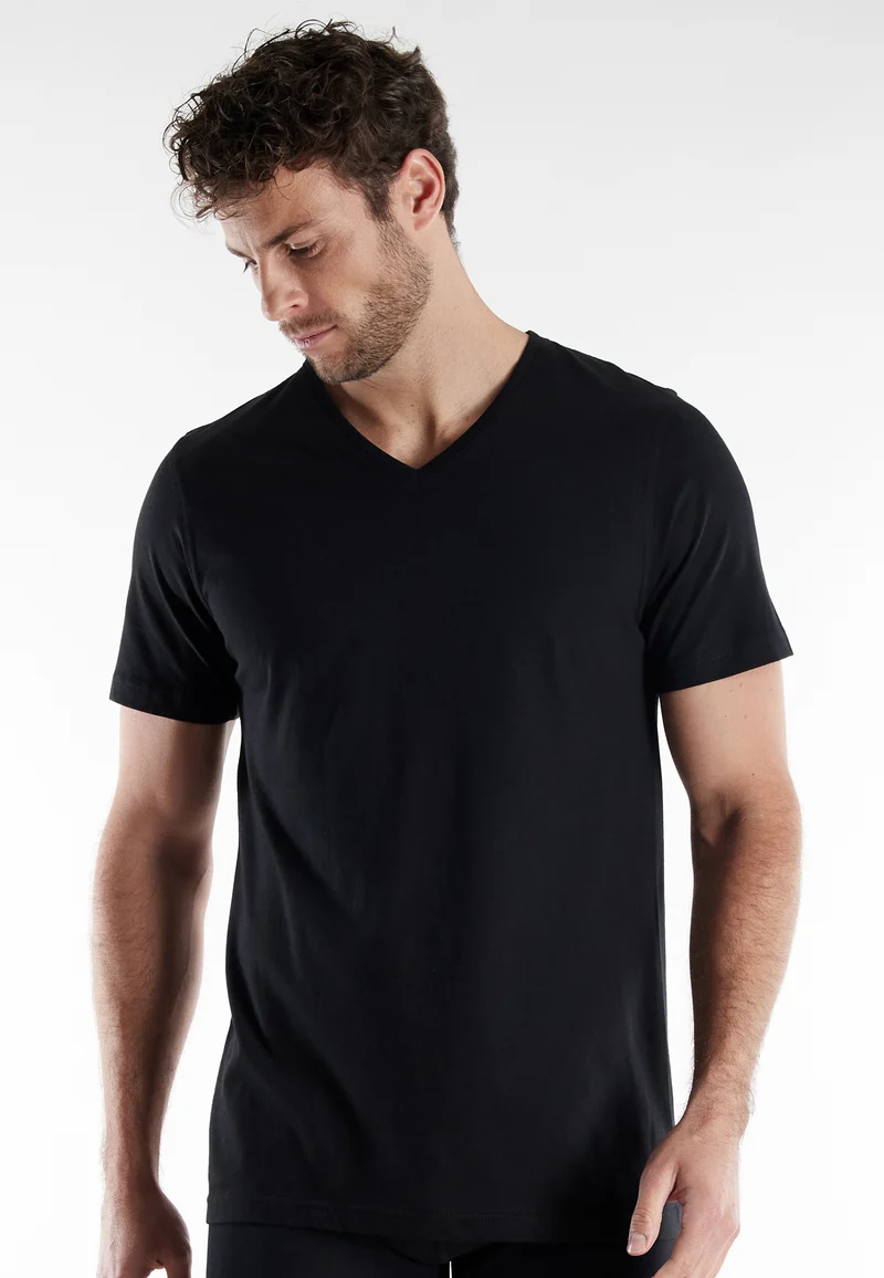 BUGATTI Shirt schwarz-dunkel-uni