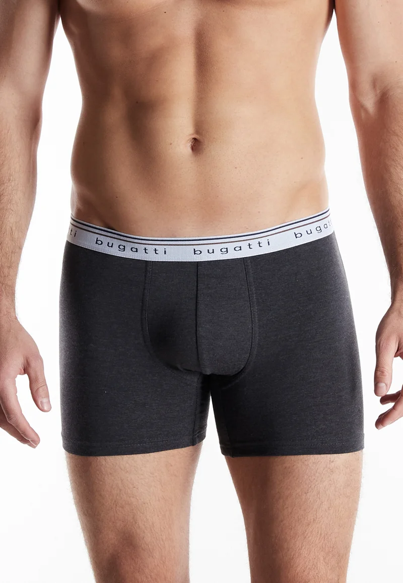 BUGATTI Comfort Pants, 3er Pack schwarz-dunkel-melange