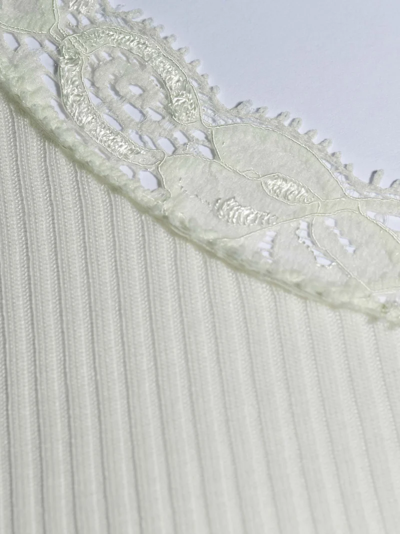Langarm-Shirt mit Spitze, WOOL AND SILK