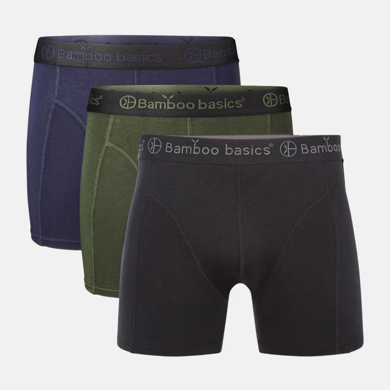 3er-Pack Bambus-Unterhosen in Schwarz/Marine/Armee