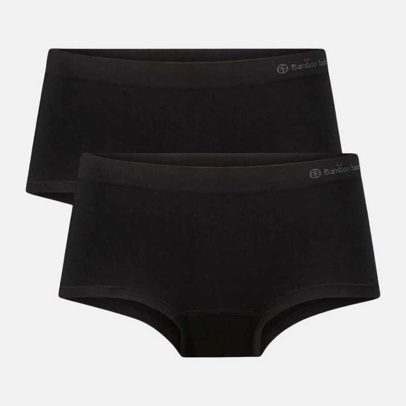 2er-Pack Bambus-Hipster-Slips seamless in Schwarz