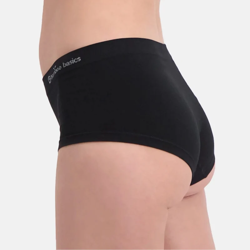 2er-Pack Bambus-Hipster-Slips seamless in Schwarz