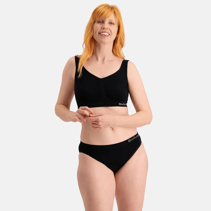 3er-Pack Bambus-Tai-Slips seamless in Schwarz