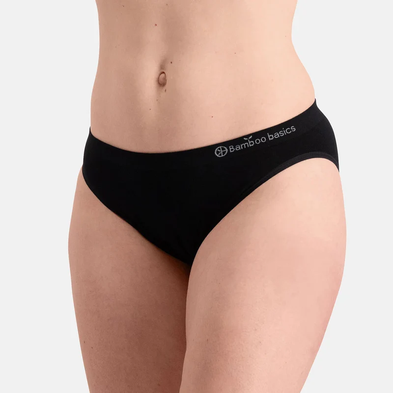 3er-Pack Bambus-Tai-Slips seamless in Schwarz