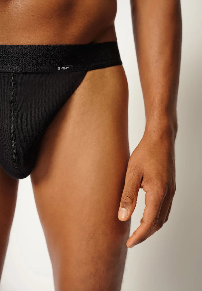 Cotton Retro Tanga Briefs 10 Pack - Black