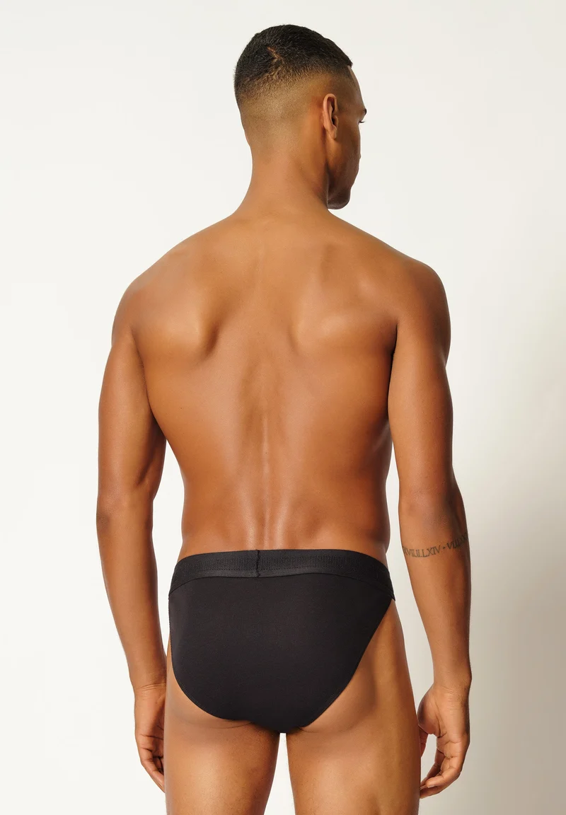 Cotton Retro Tanga Briefs 6 Pack - Black