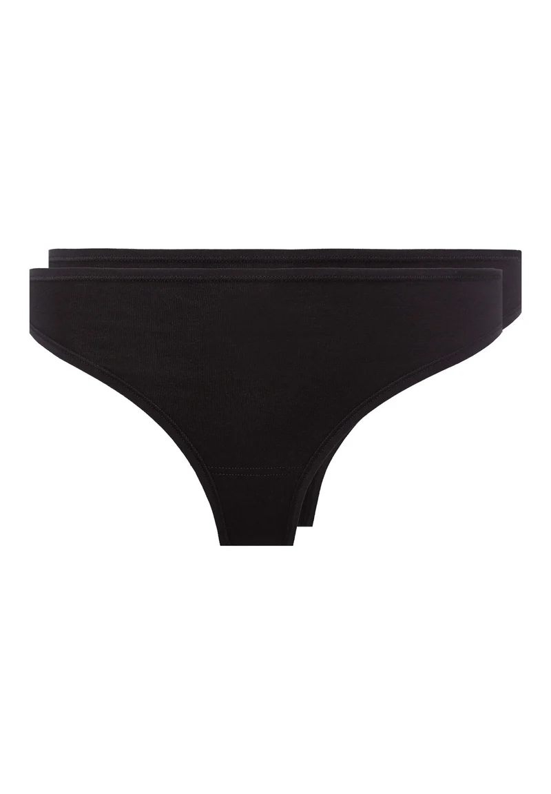 SKINY ADVANTAGE Cotton Stretch Thong 4 Pack – Black