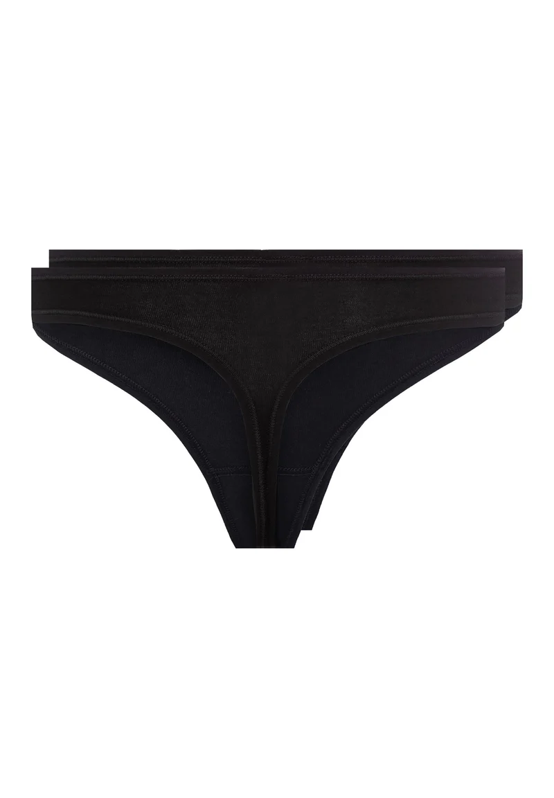 SKINY ADVANTAGE Cotton Stretch Thong 4 Pack – Black