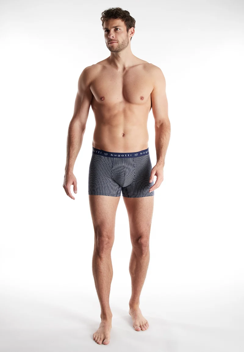 BUGATTI Comfort Pants, 3er Pack blau-dunkel-Streifen