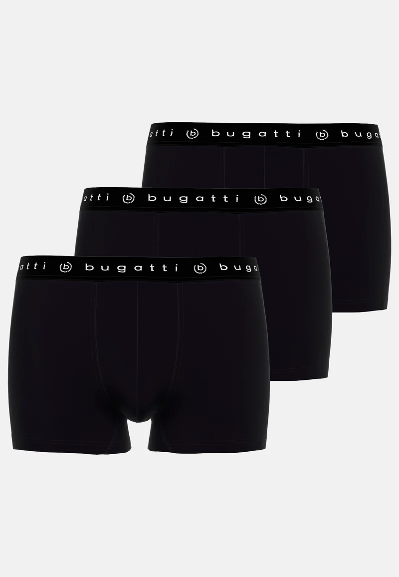 BUGATTI Comfort Pants, 3er Pack schwarz-dunkel-uni
