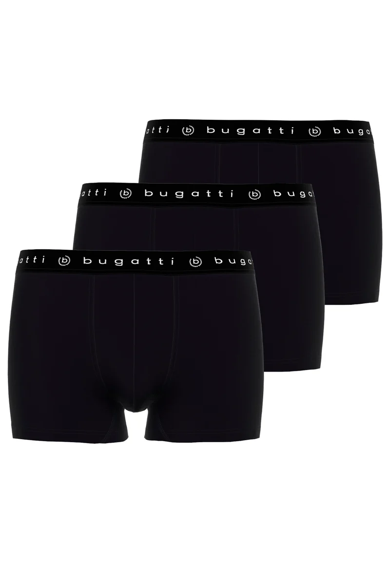BUGATTI Comfort Pants, 3er Pack schwarz-dunkel-uni
