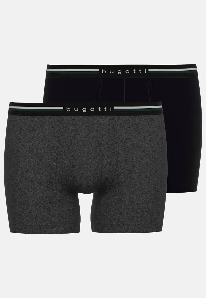 BUGATTI Long Pants 2er Pack schwarz-dunkel-melange