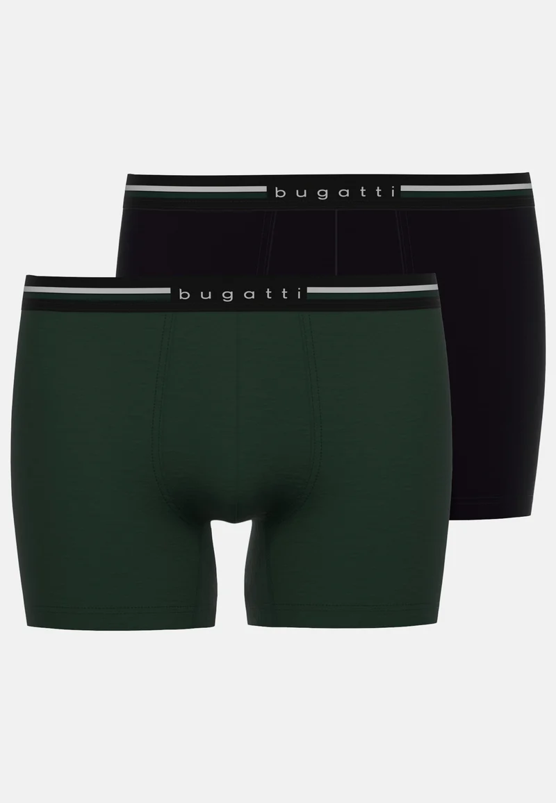 BUGATTI Long Pants 2er Pack grün-mittel-uni