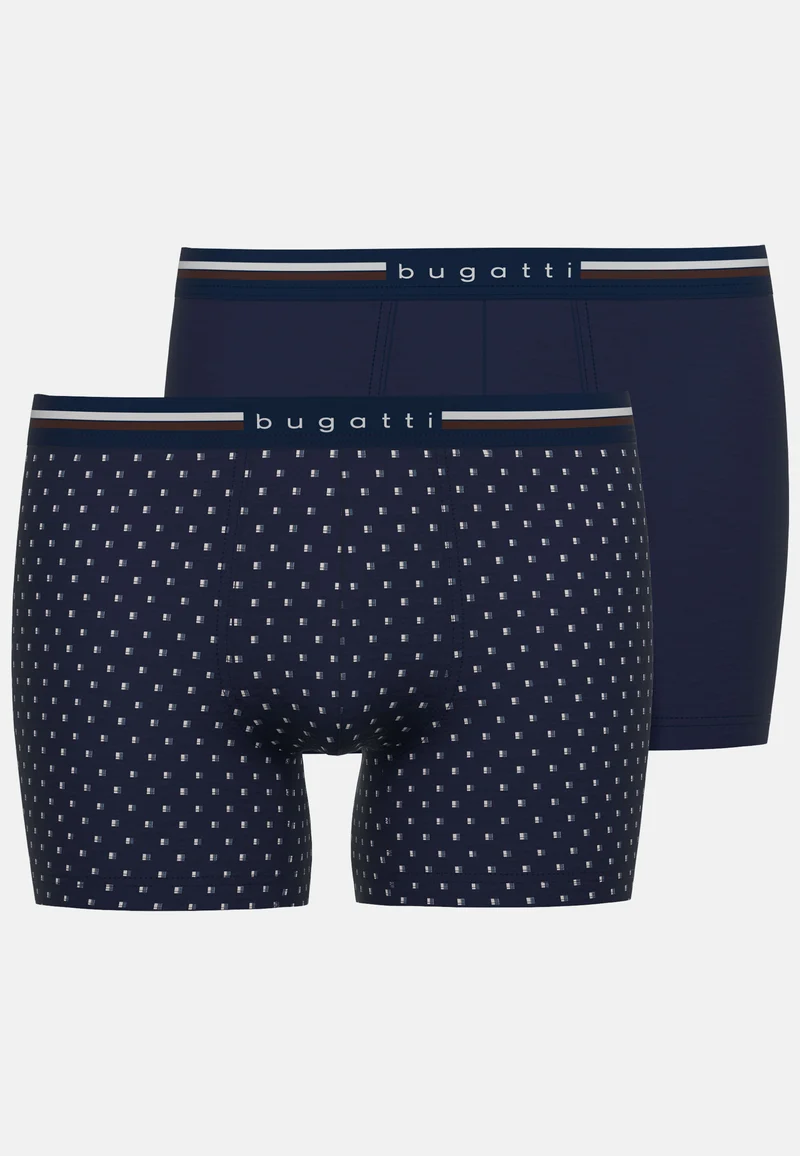 BUGATTI Long Pants 2er Pack blau-dunkel-Allover