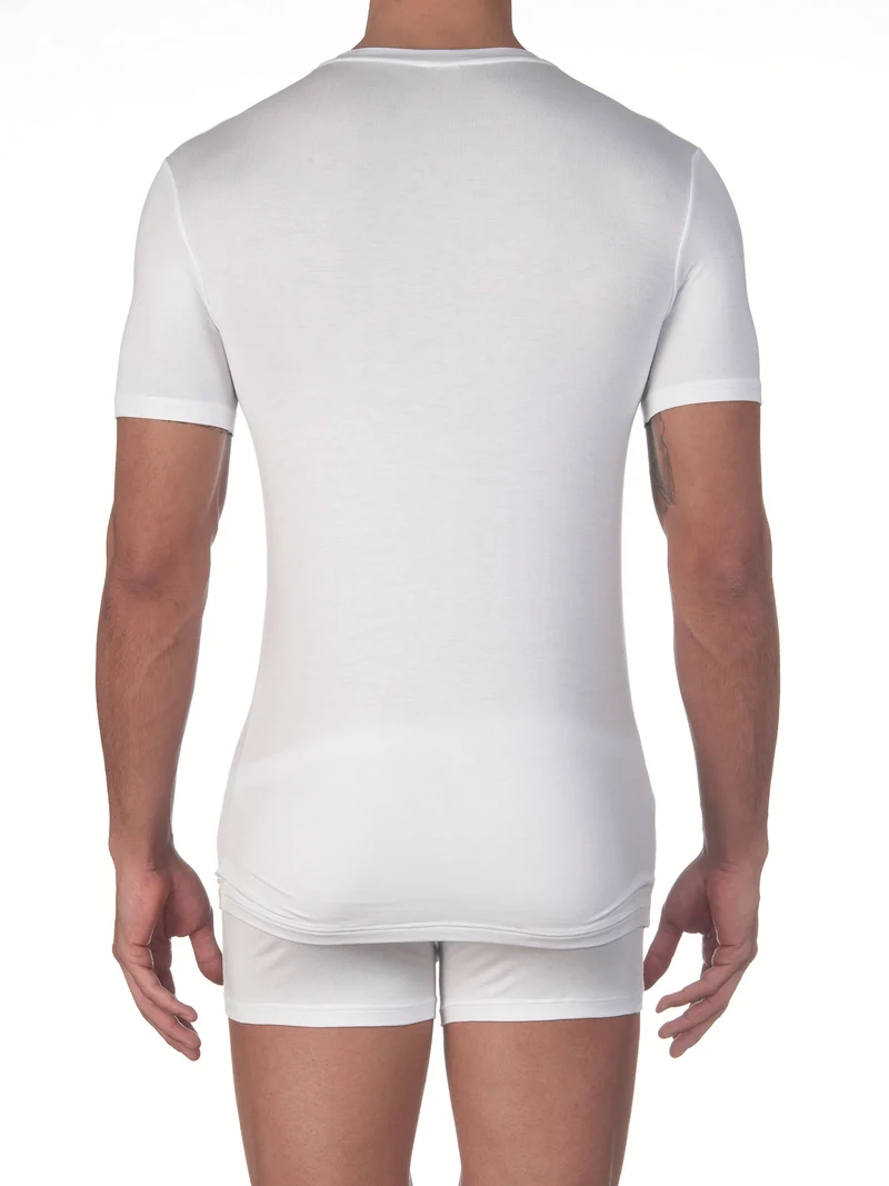 T-Shirt, V-Neck, STRETCH JERSEY