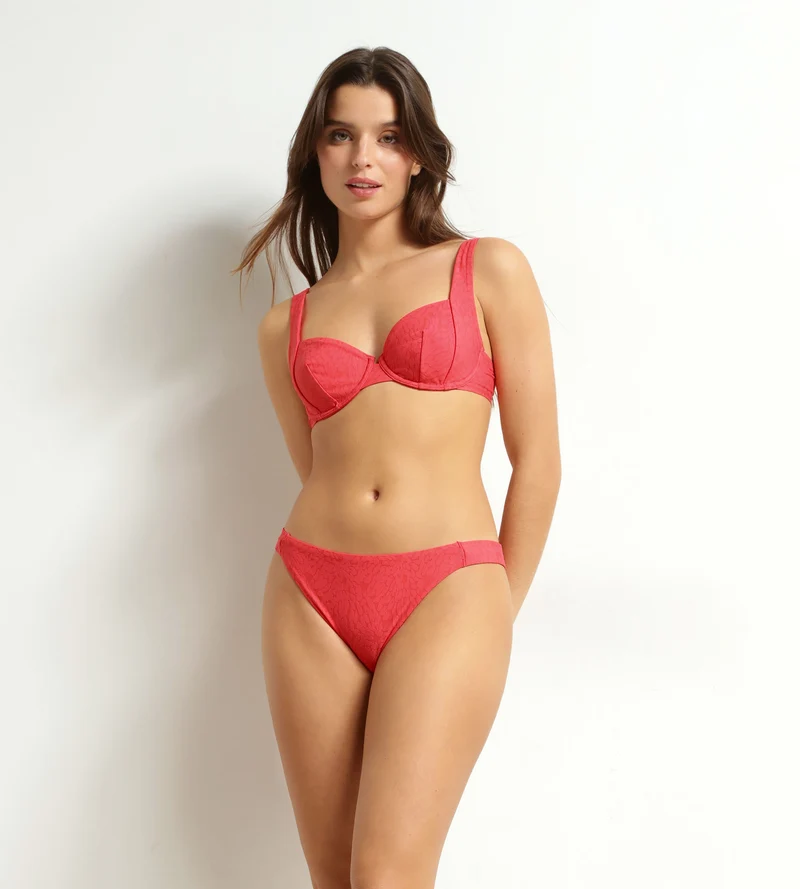 Bikini-Oberteil mit Bügeln und Hibiskus-Motiv von Dim Swimwear