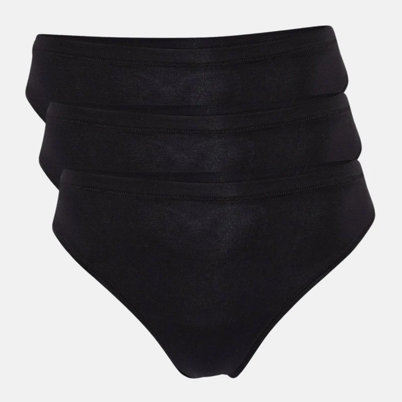 3er Pack Bambus G-String Panty schwarz