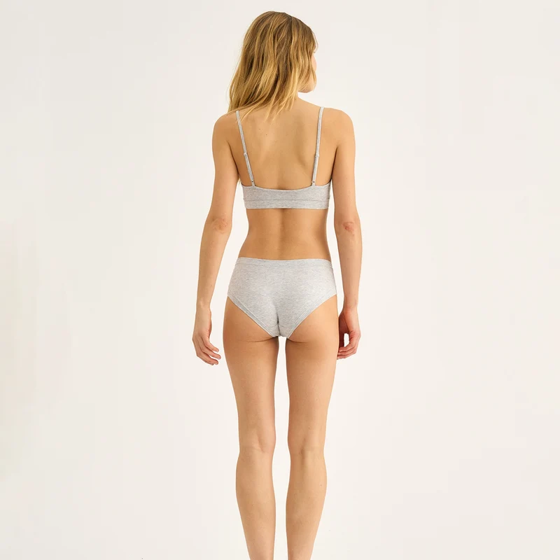 3er-Pack Graue Bambus-Hipster-Slips