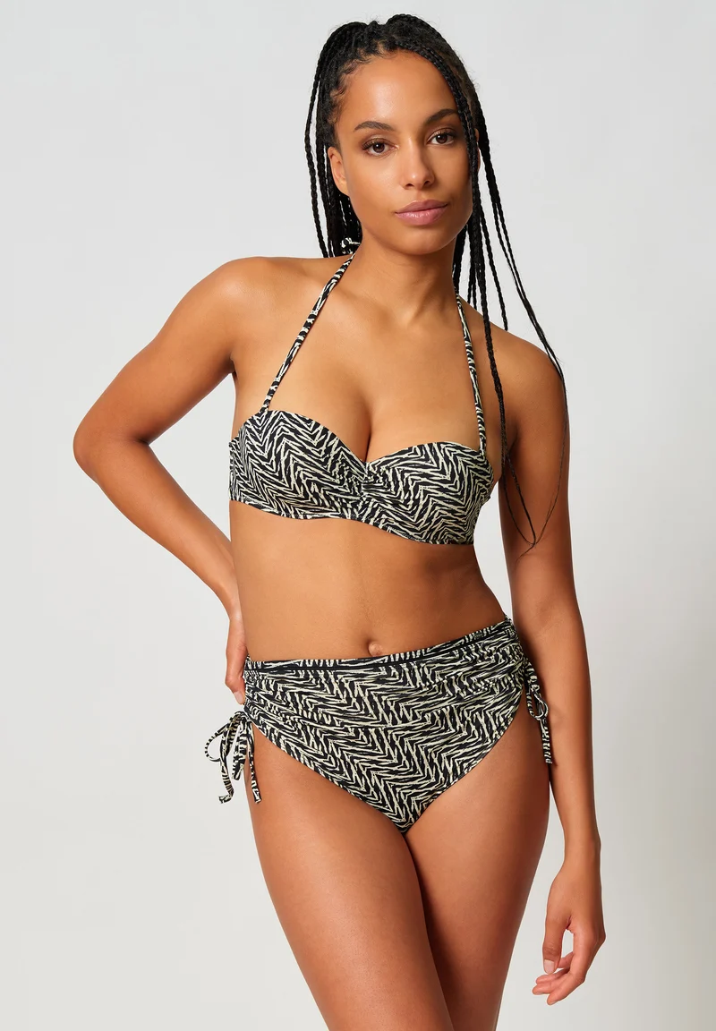 Animal Allure Bandeau bikini top | birchblack zebra 087228-08A034