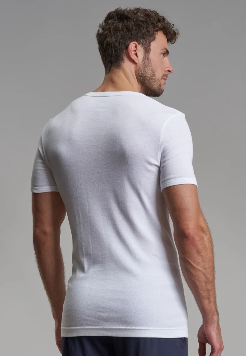 GÖTZBURG Shirt, 1/2, V-Ausschnitt 2er Pack weiss