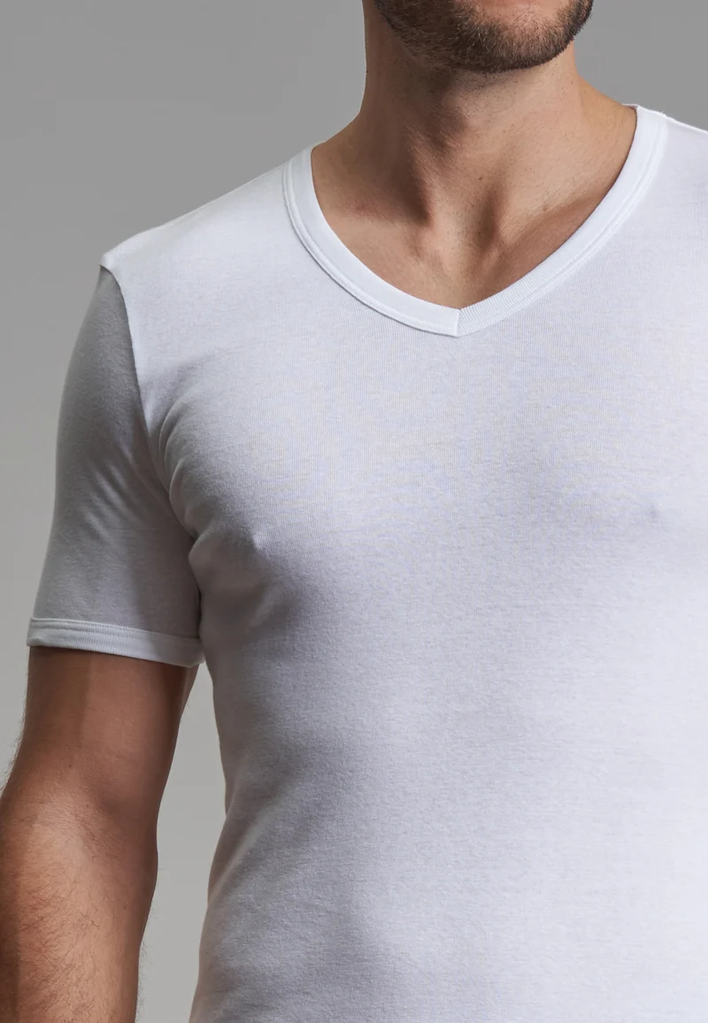 GÖTZBURG Shirt, 1/2, V-Ausschnitt 2er Pack weiss