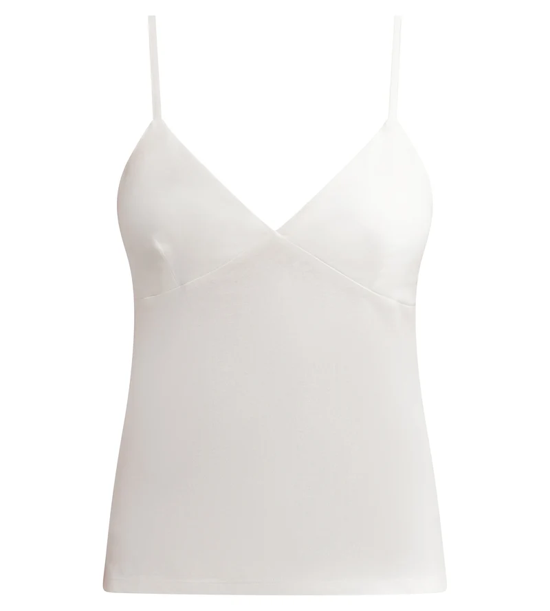 Damen-Top mit V-Ausschnitt aus Jersey in Elfenbein von Dim Nightwear