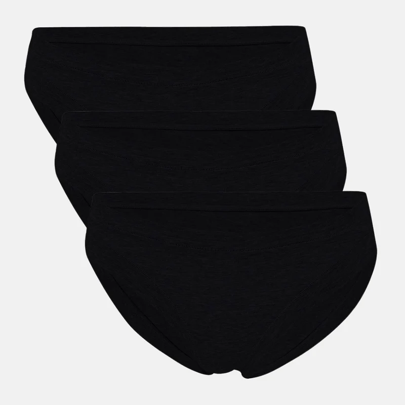 3er Pack Bambus Tai Panty schwarz