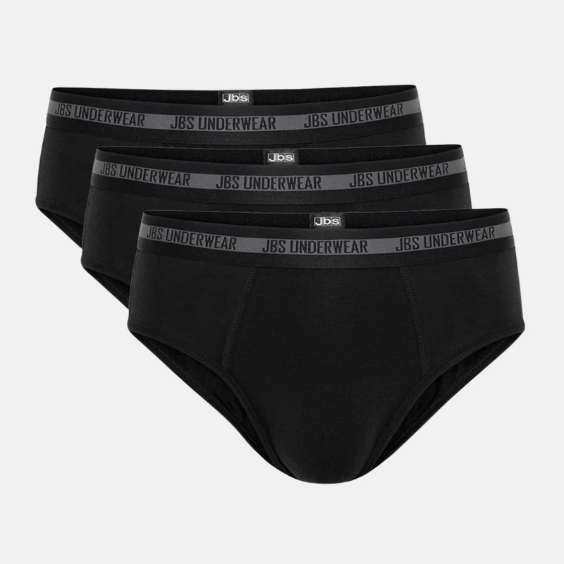 3er-Pack Herren-Slips aus schwarzem Bambus