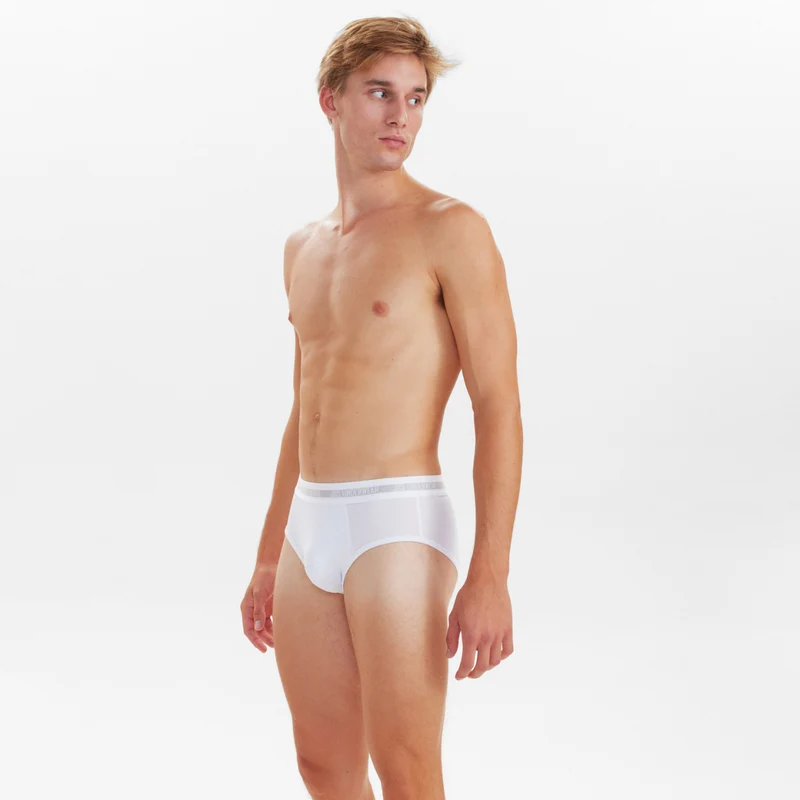 3er-Pack Herren-Slips aus weißem Bambus