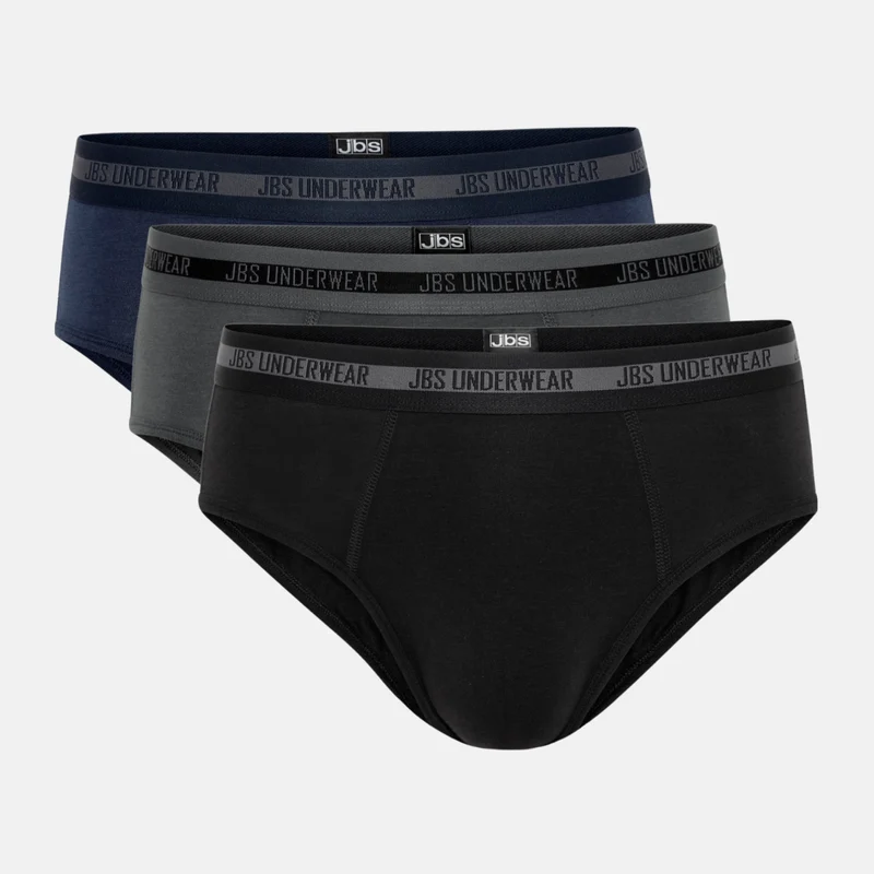3er-Pack Bambus-Slips für Männer in Schwarz/Grau/Marine