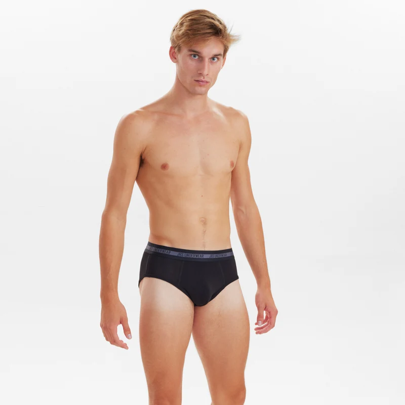 3er-Pack Bambus-Slips für Männer in Schwarz/Grau/Marine