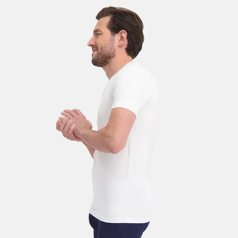 2er-Pack Weißes schmal geschnittenes Bambus-T-Shirt