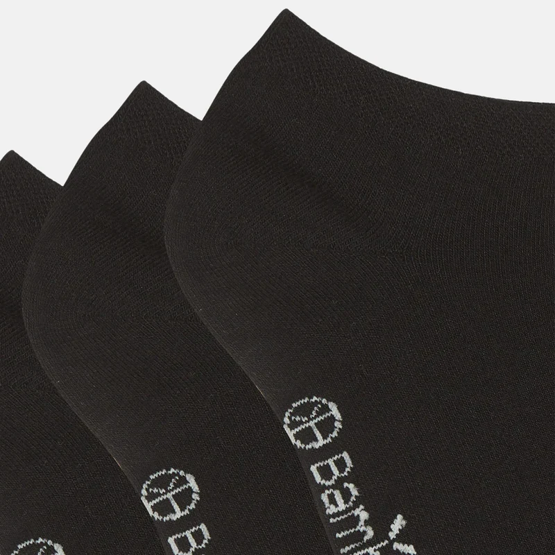 3er Pack Schwarze Bambus-Socken