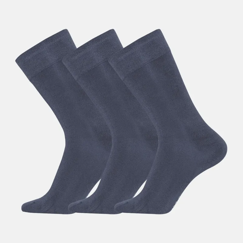 3er Pack Bambussocken blau