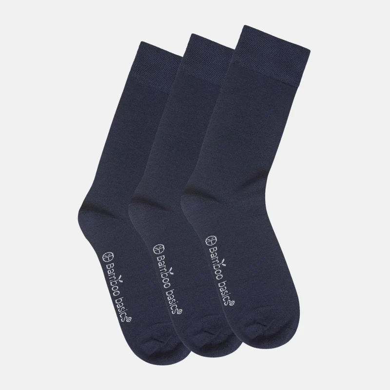 3er Pack Bambussocken blau
