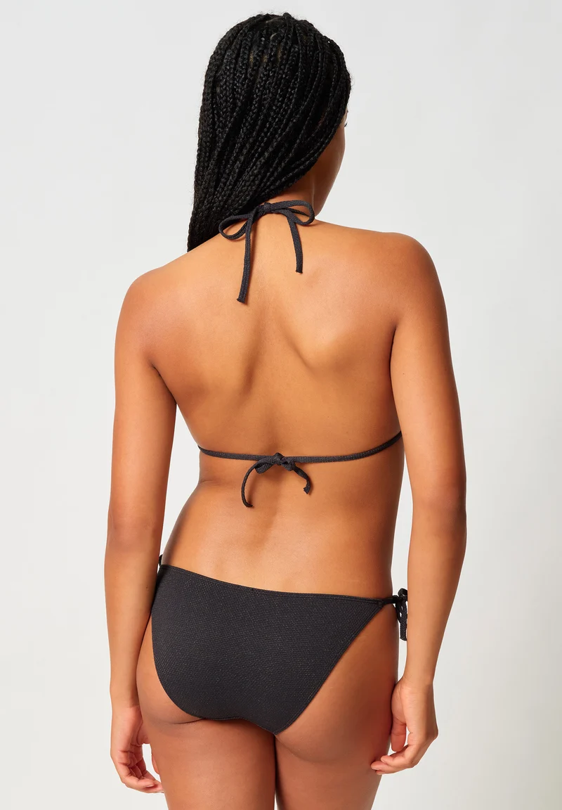 Summer Luxe Triangle bikini top | black glitter 087219-08S989