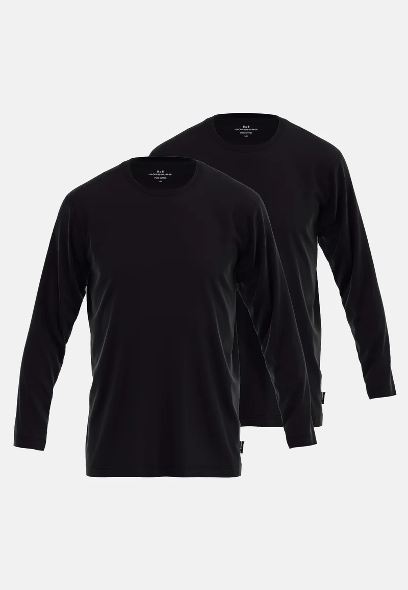 GÖTZBURG Shirt 1/1, Rundhals, 2er Pack schwarz-dunkel-uni