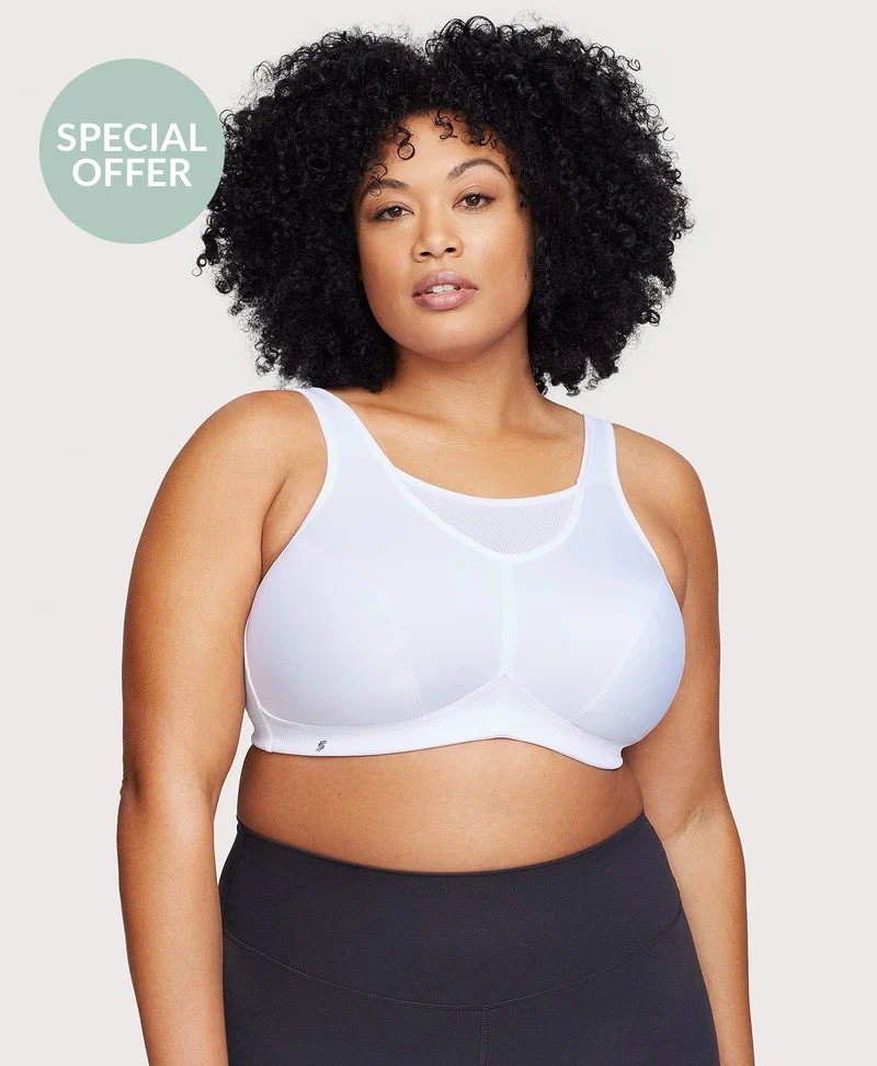 No-Bounce Camisole Sports Bra White